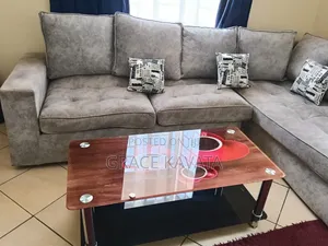 L-Seat and Glass Table