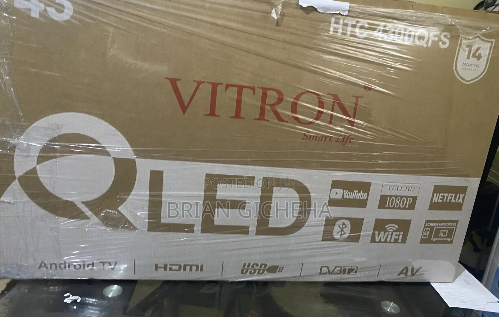 Vitron 43" Inches TV QLED TV Smart Android Digital Full HD TV, Netflix