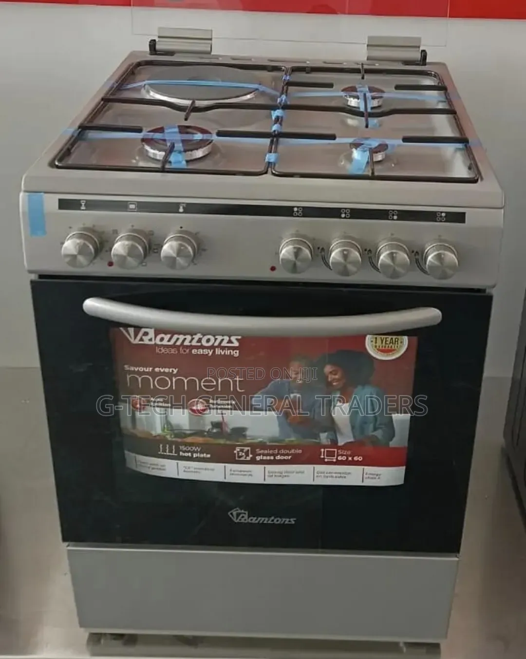 Ramtons 3G+1E 60x60 Silver Cooker Rc/806