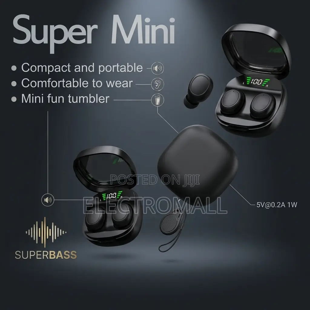 Super Mini Tumbler TWS Wireless Earbuds