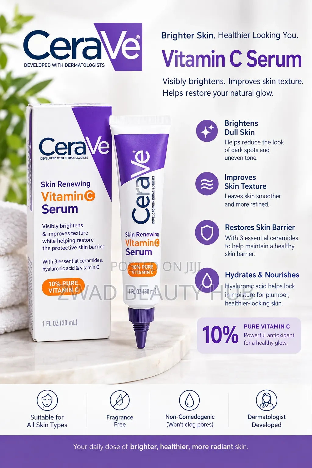 Original CeraVe Vitamin C Serum 10% – Brightening Skin Renewal