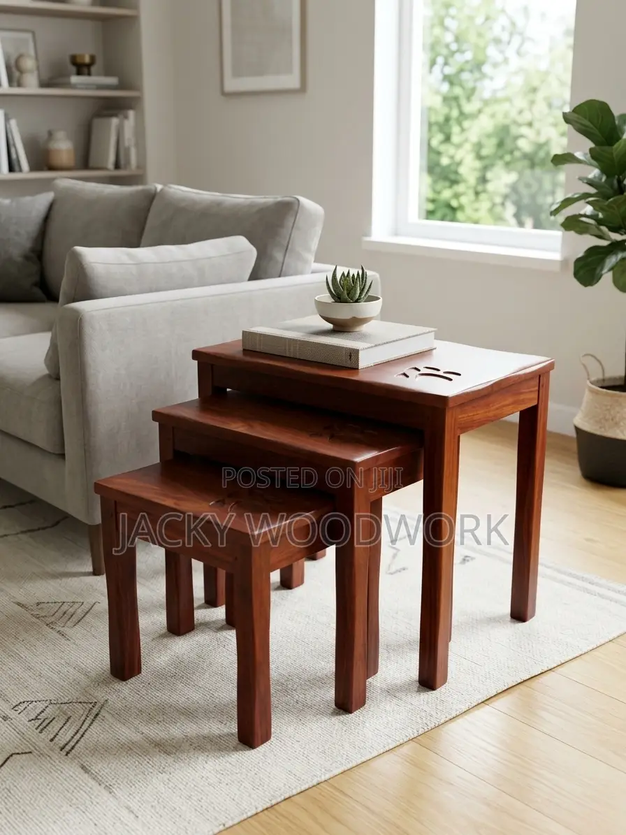 Handcrafted Solid Wooden Nesting Tables (Set of 3)