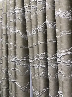 Taupe Textured Wave Curtain