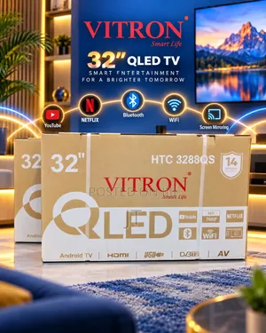 Vitron 32" QLED Smart Android Frameless With Bluetooth