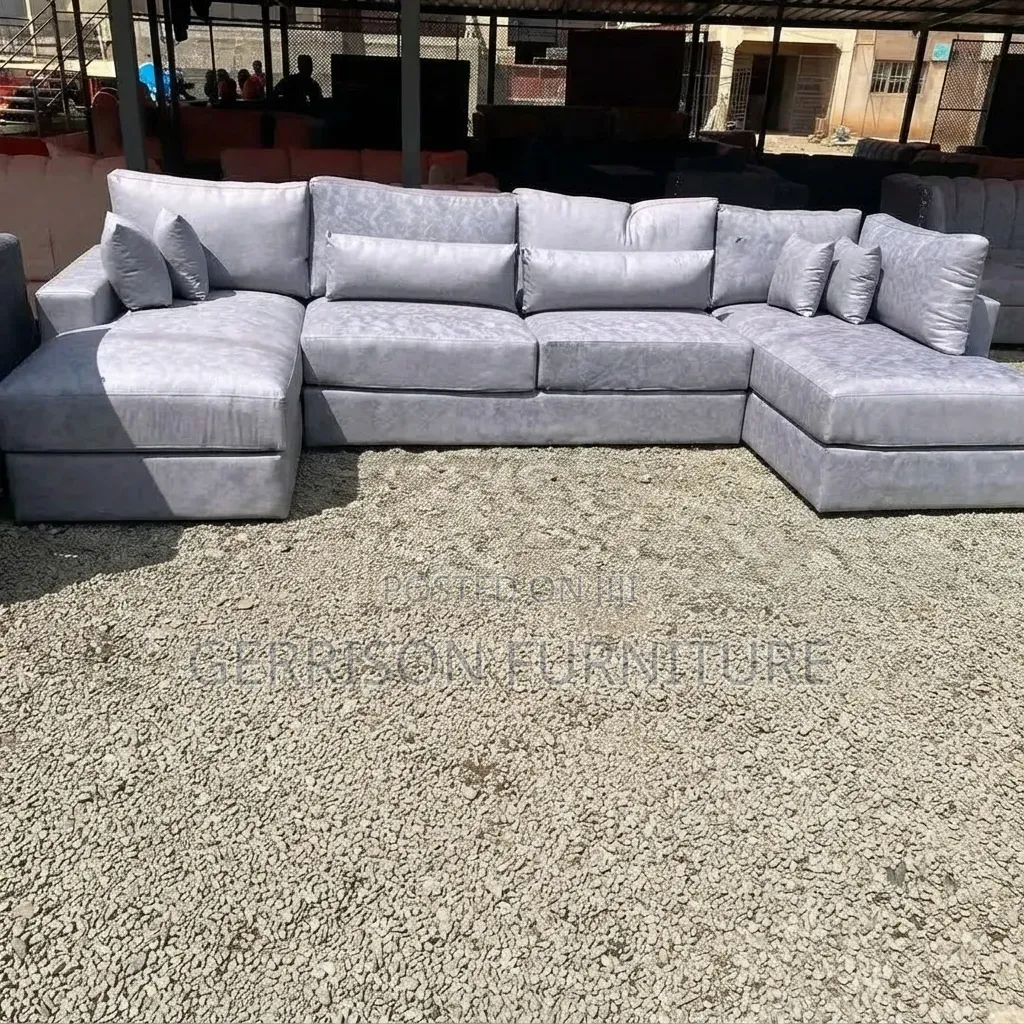 Modern 8 Seater Grey Corner U-Shaped Sofa Set