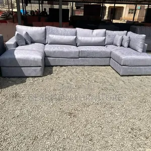 Modern 8 Seater Grey Corner U-Shaped Sofa Set