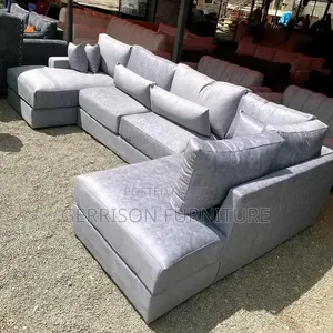 Modern 8 Seater Grey Corner U-Shaped Sofa Set
