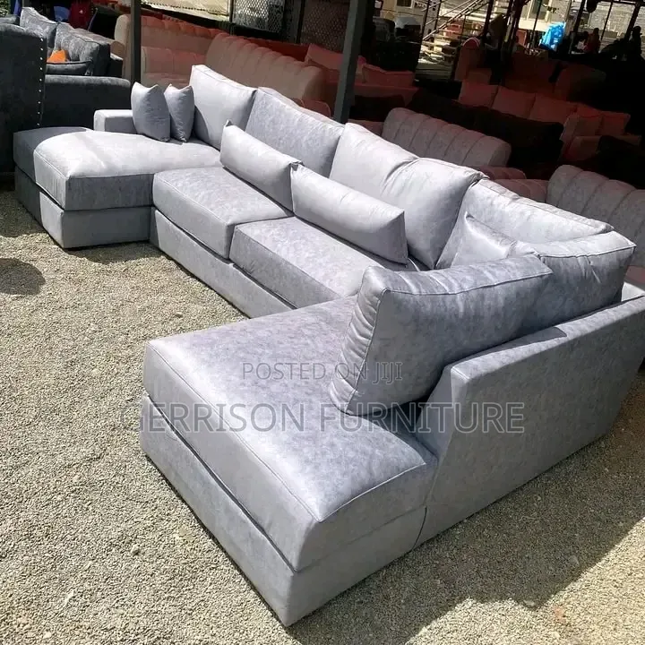 Modern 8 Seater Grey Corner U-Shaped Sofa Set