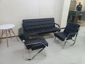 Executive Black Office Sofa With Back Support