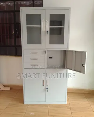 1/2Glass Cabinet With Shelves Adjustable