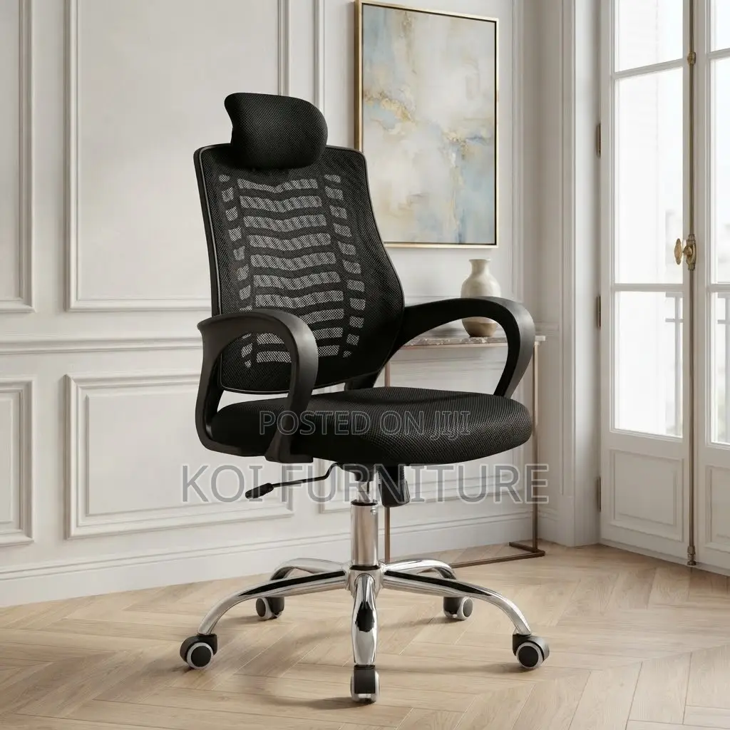 Office Chairs; High Backrest Modern Fabric Chair With Headrest