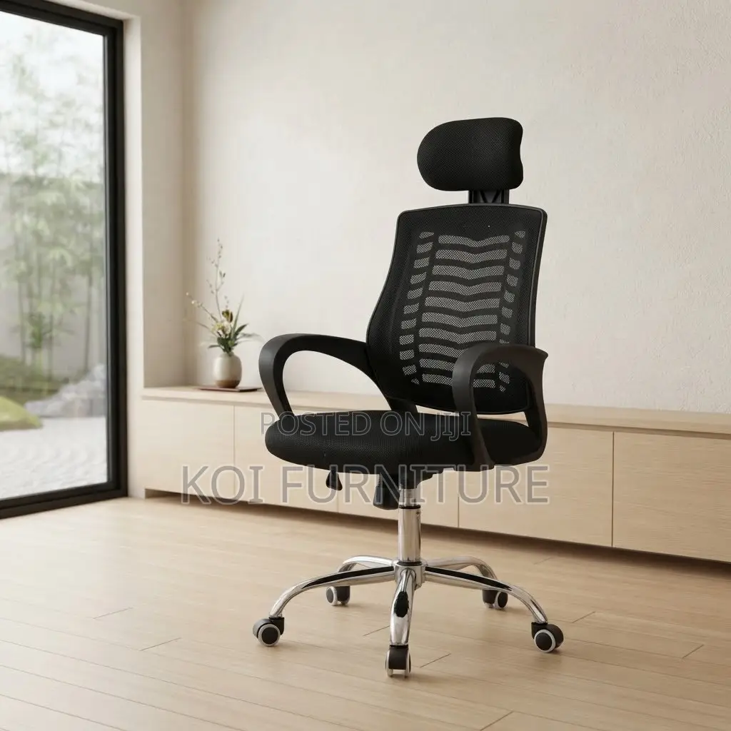 Office Chairs; High Backrest Modern Fabric Chair With Headrest