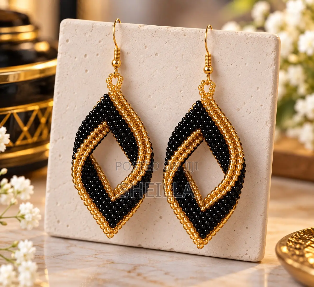Zuri Beaded Drop Earings