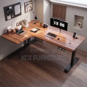 Office Desk; 1.4 Meter 
Ergonomic L-Shaped Electric Standing Desk