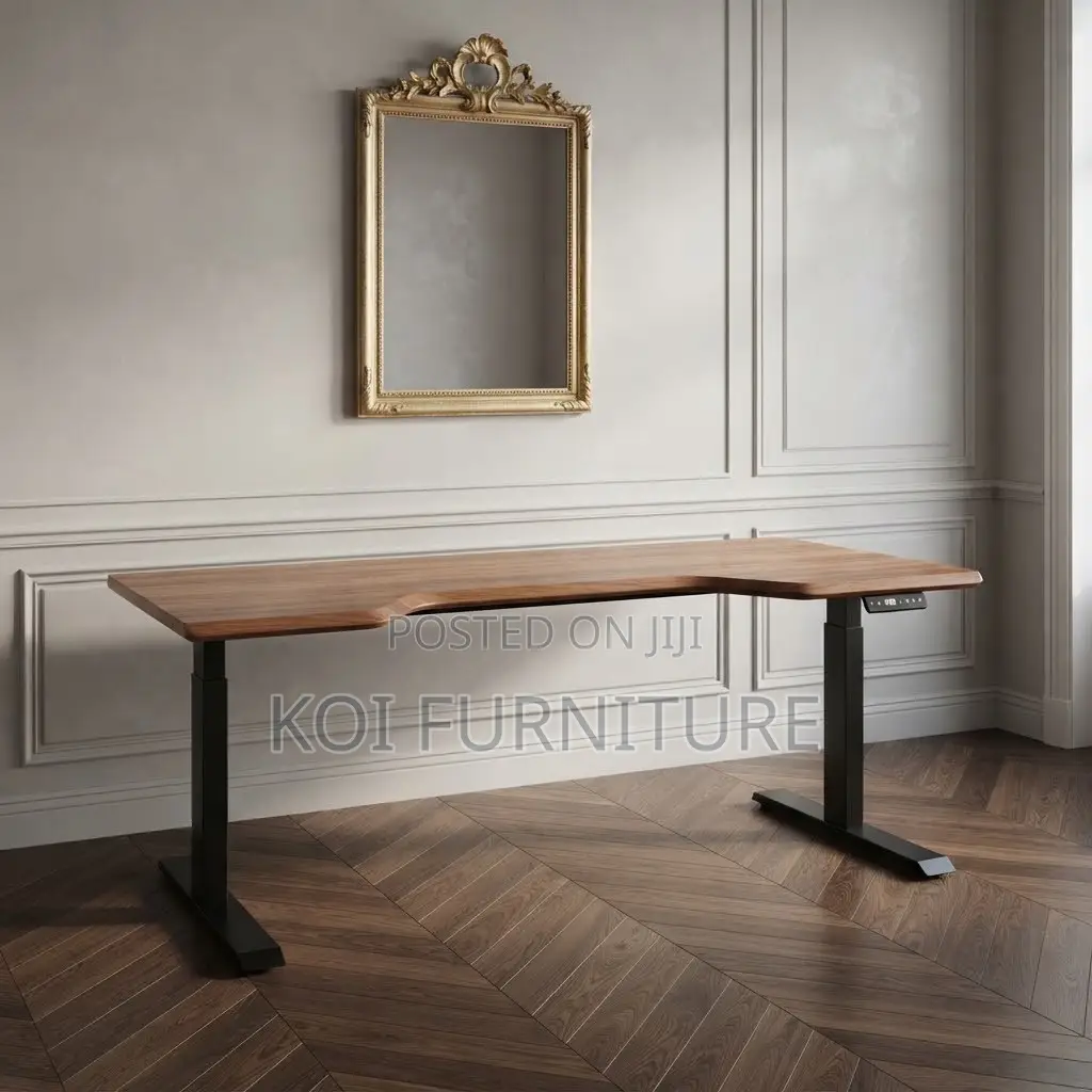 Office Desk; 1.4 Meter 
Ergonomic L-Shaped Electric Standing Desk