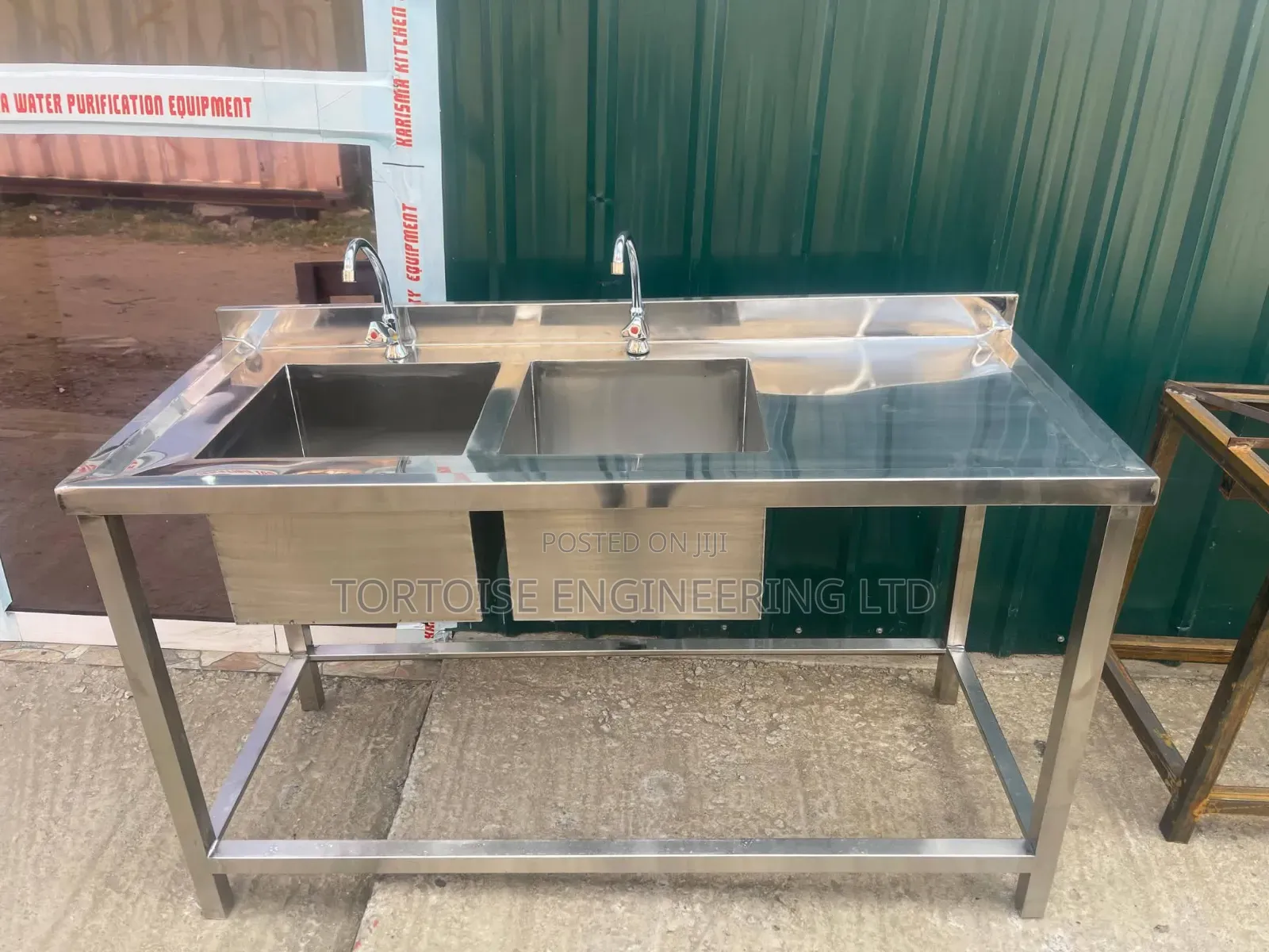 Stainless Steel Two-Compartment Sink Double-Bowl Commercial Sink