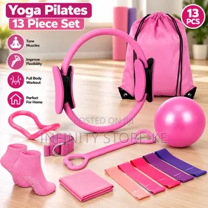 Pilates Fitness Kit With Exercise Ball Ring Resistance Bands Yoga Set
