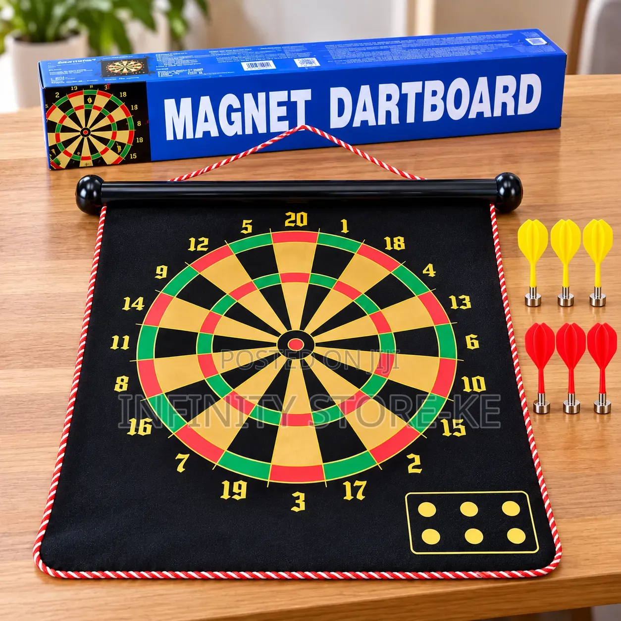 Portable Magnetic Dartboard Set With Darts Indoor Outdoor Game