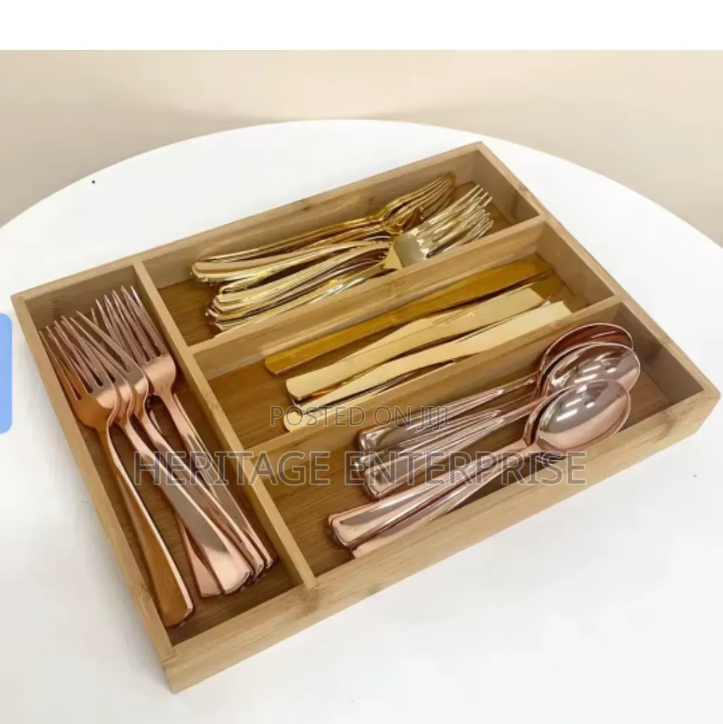 Bamboo Kitchen Drawer Cutlery Organizer