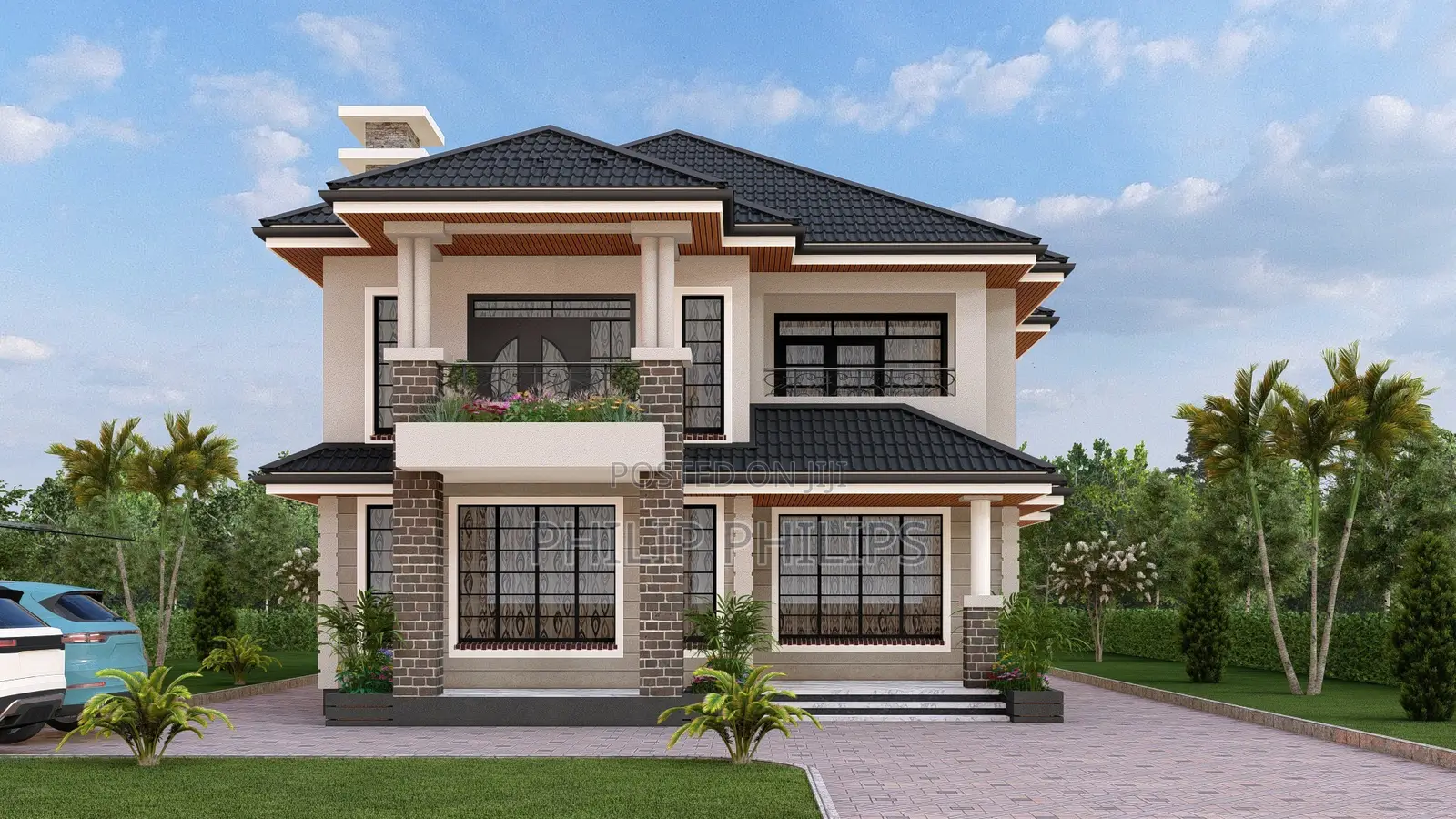 Flat Hidden Roof House Plans and Designs