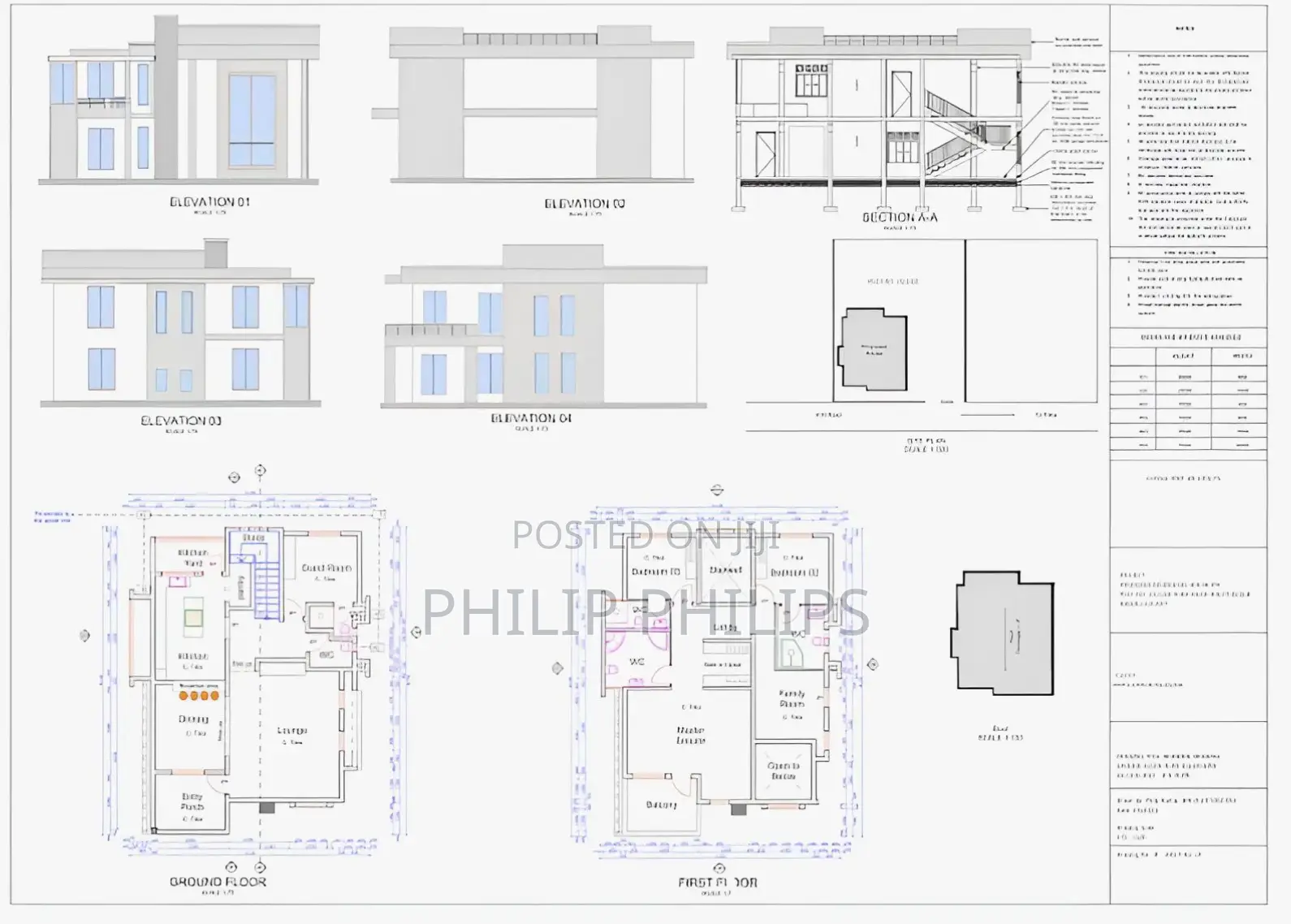 Flat Hidden Roof House Plans and Designs