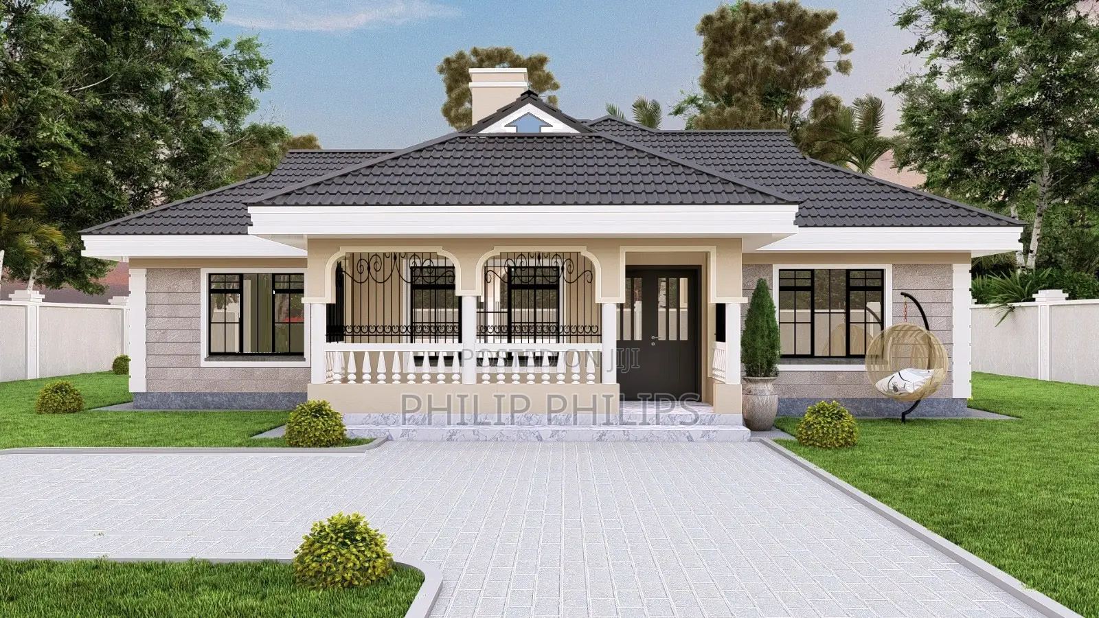 Flat Hidden Roof House Plans and Designs