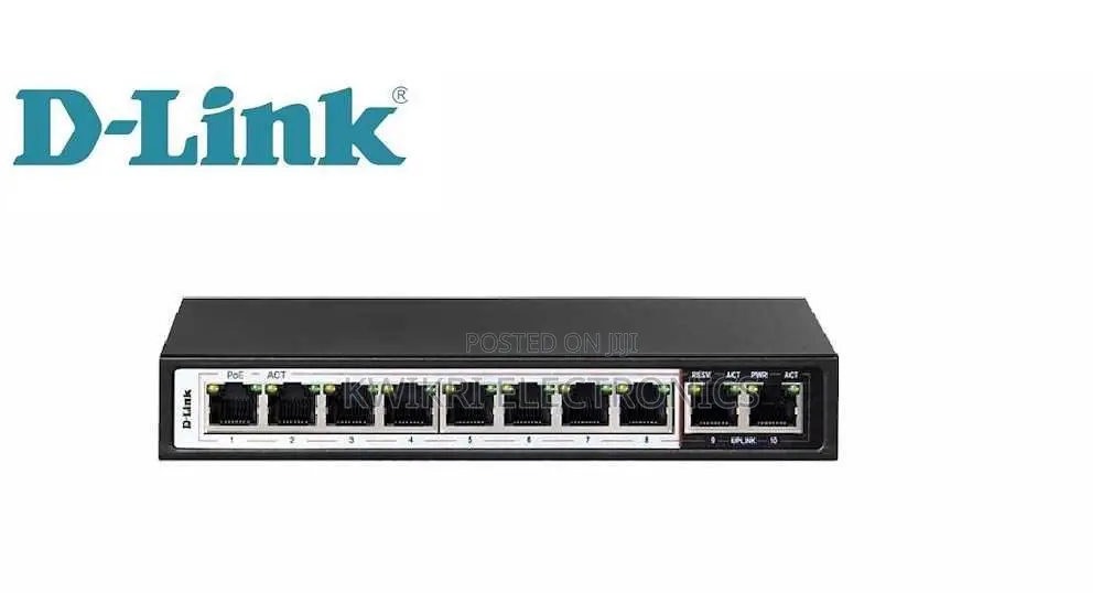 DLink DGS-F1100-10PS-E PoE Switch Smart Managed Gigabit With 2 SFP