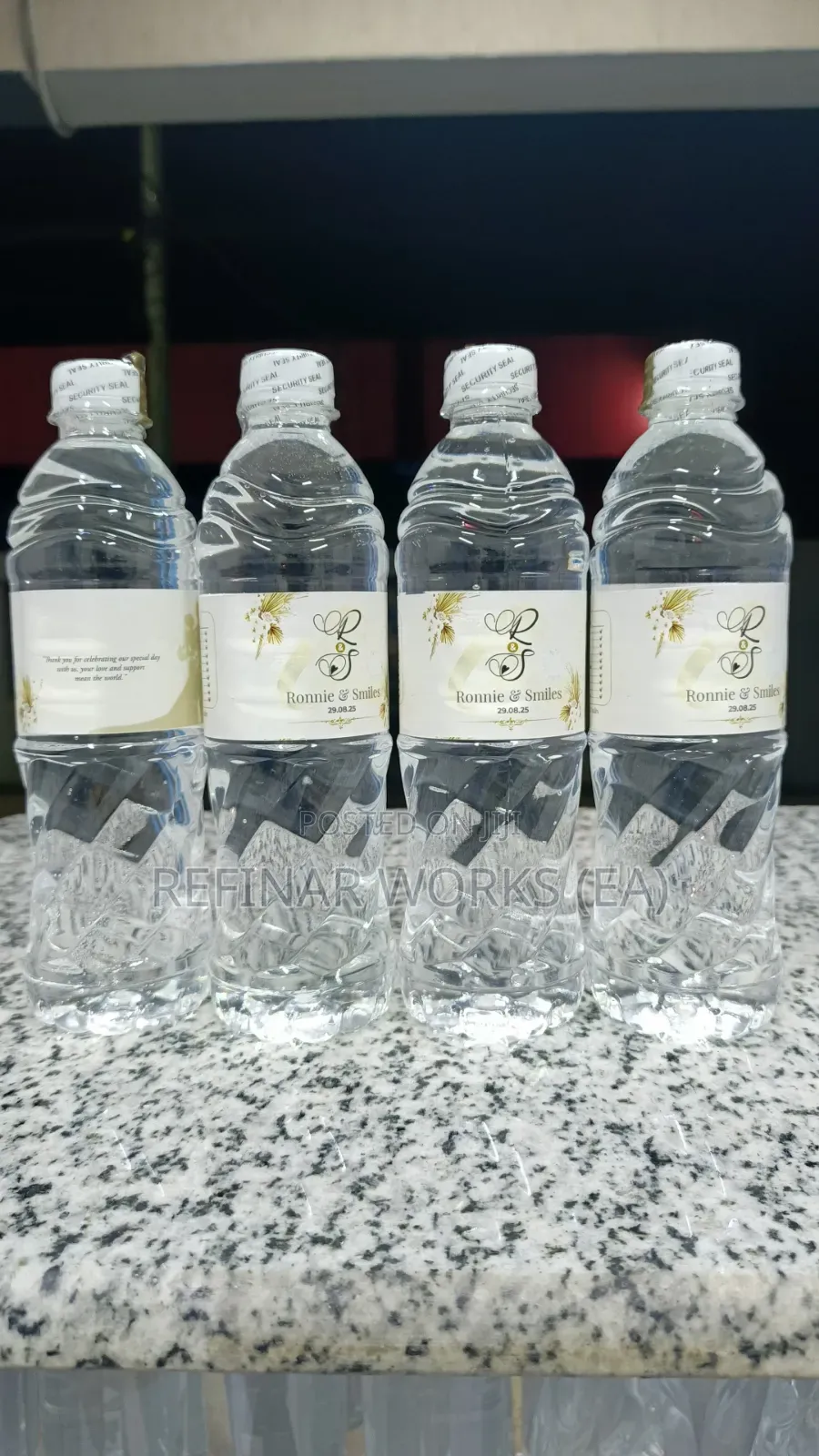 Customized Bottled Water for Weddings Events