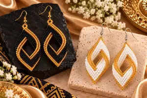 Zuri Beaded Drop Earings