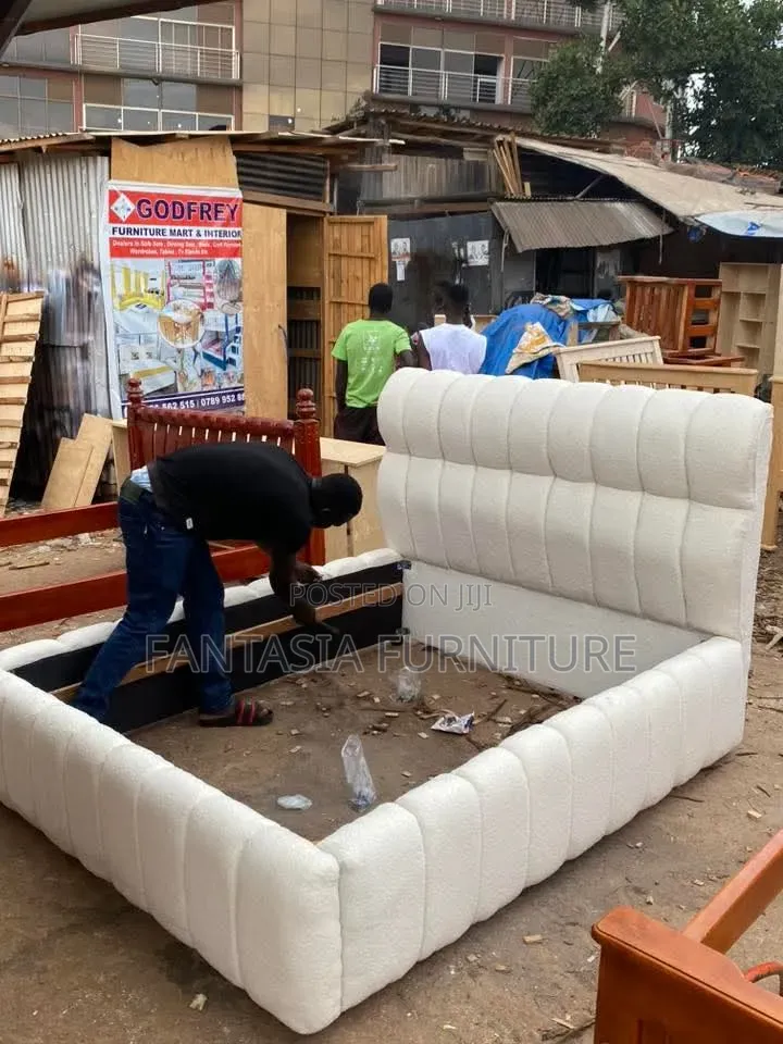 5 by 6 White Bubble Beds