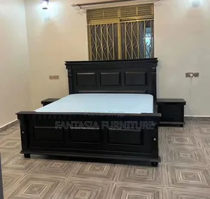 5 by 6 Black Wooden Bed + Free Delivery
