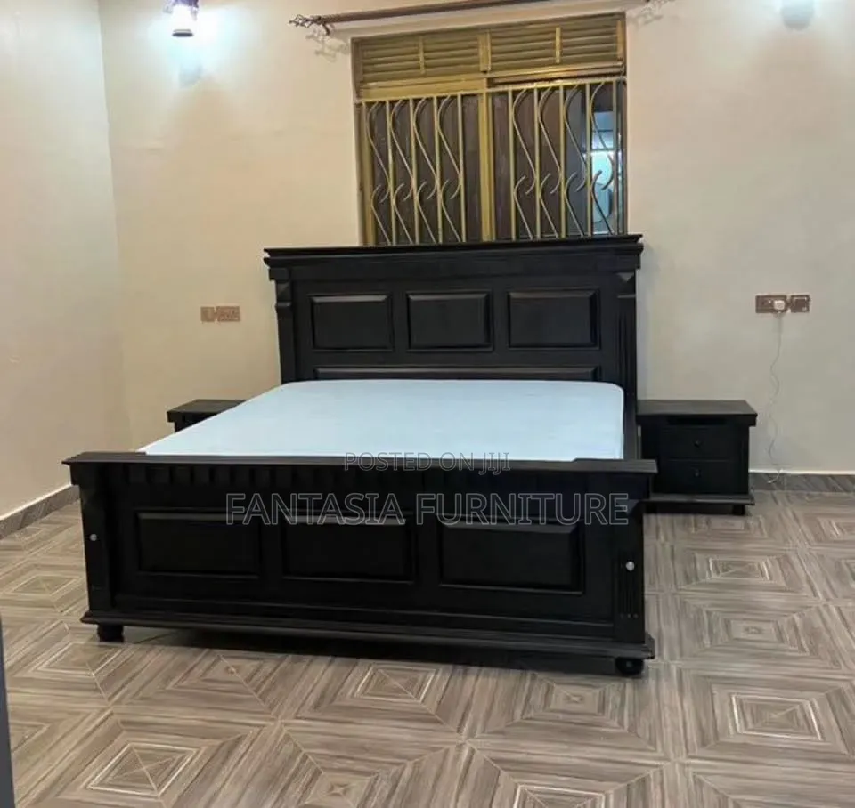 5 by 6 Black Wooden Bed + Free Delivery