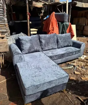 Sectional Grey L-Shape Sofa 5 Seater