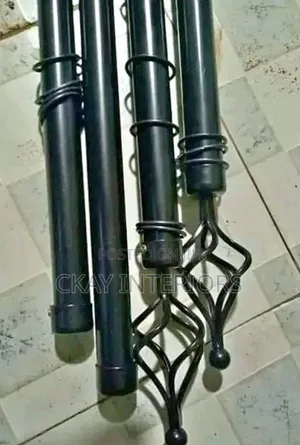 Black and Bronze 2 Meter Double Adjustable Window Curtain Rods