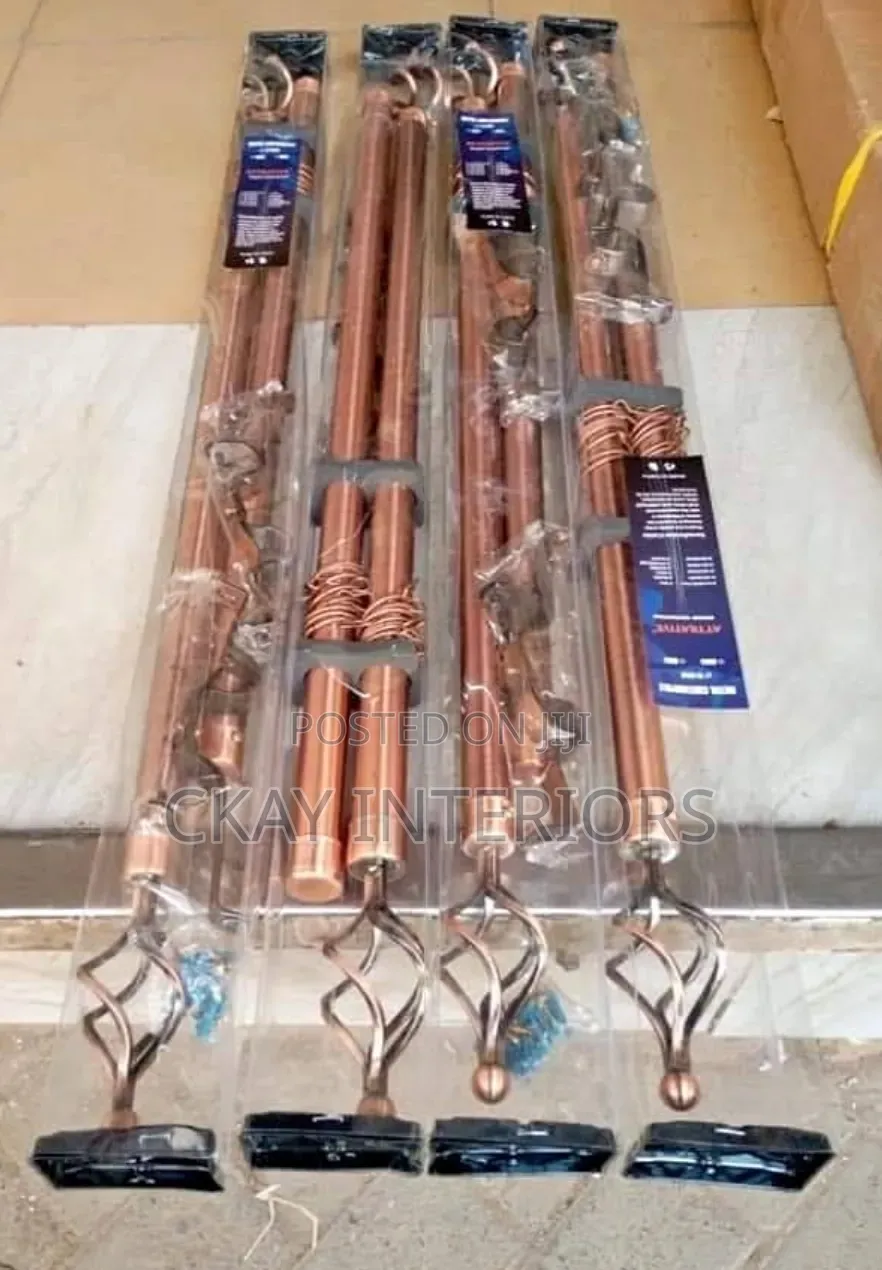 Black and Bronze 2 Meter Double Adjustable Window Curtain Rods