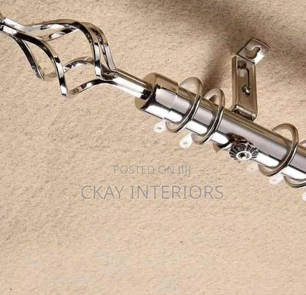 2m Single and Double Adjustable Window Curtain Rods - main view
