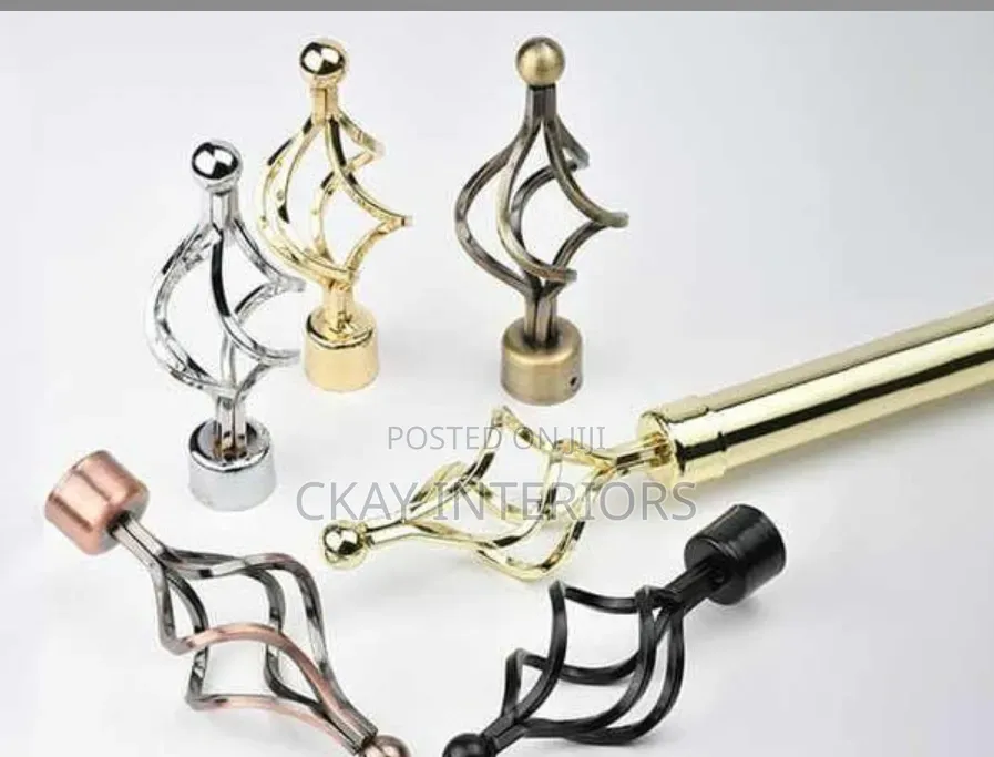 Adjustable Curtain Rods End Flowers