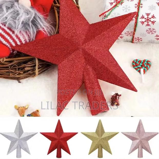 Big Star Classic Glittery Star-Shaped Christmas Tree Topper Davy - main view