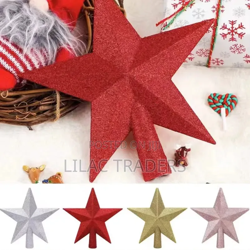 Big Star Classic Glittery Star-Shaped Christmas Tree Topper Davy