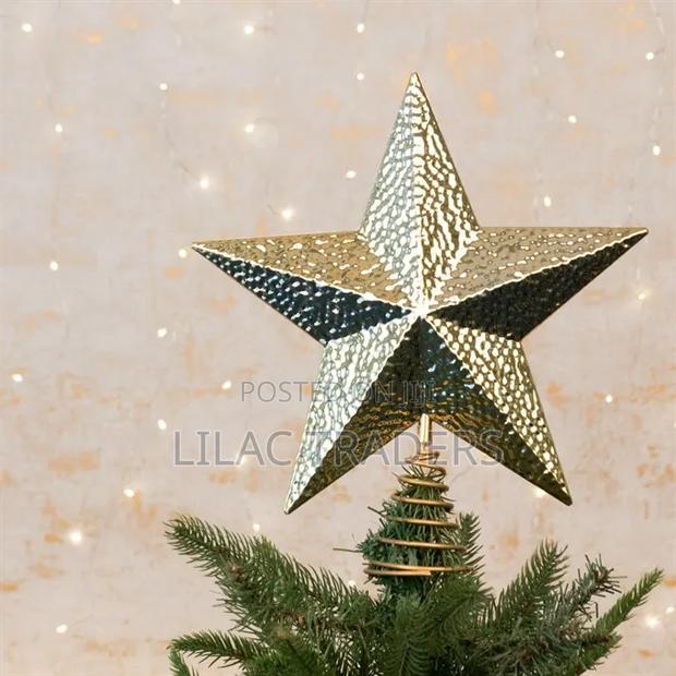 Big Star Classic Glittery Star-Shaped Christmas Tree Topper Davy - thumbnail 2