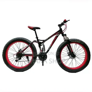 Sporty Red Fat Tire Bike – Strong 26-Inch Mountain Bicycle 