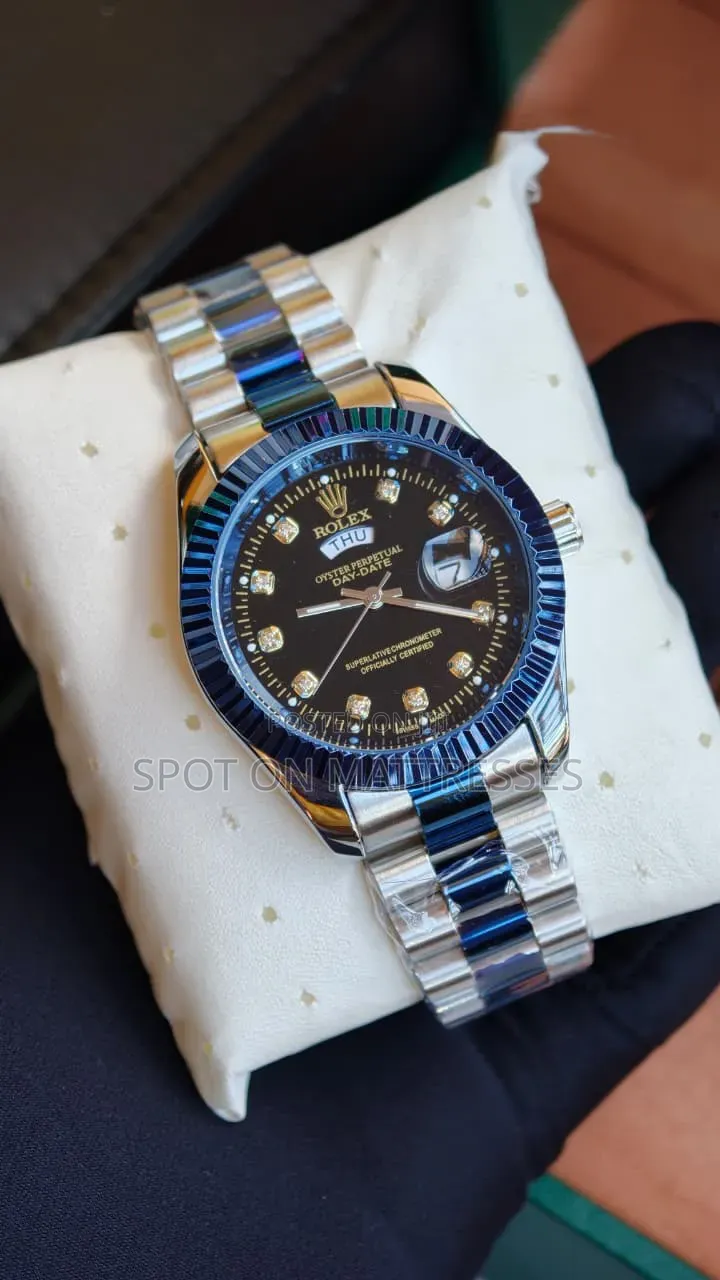 Affordable Rolex Gents Watch. Gold/Silver/Black/Blue.