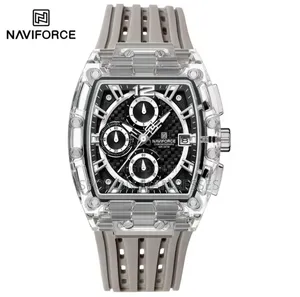 Naviforce Waterproof Watch for Men. Grey/Burgundy/Black/Green/Beige.