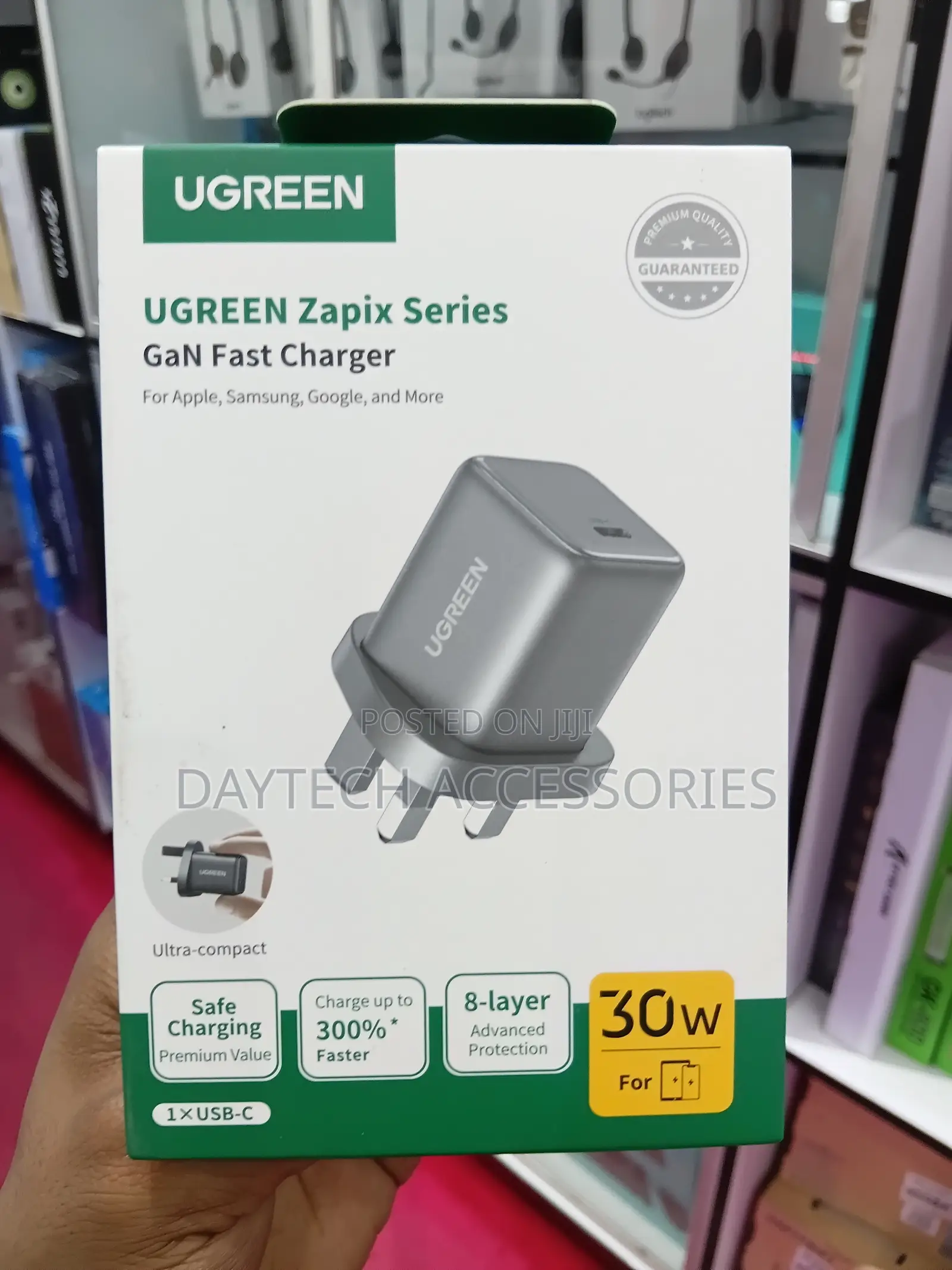 UGREEN X513 30W Fast Charger UK Single USB-C Port GaN II Technology.