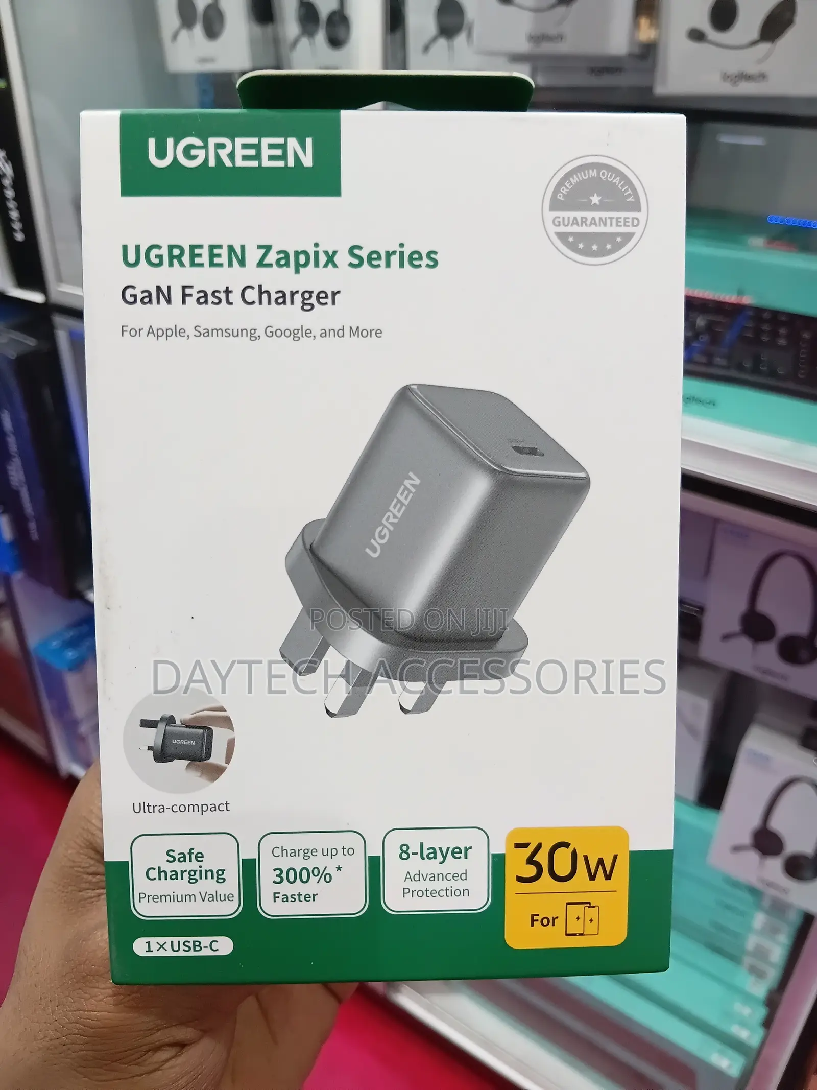 UGREEN X513 30W Fast Charger UK Single USB-C Port GaN II Technology.