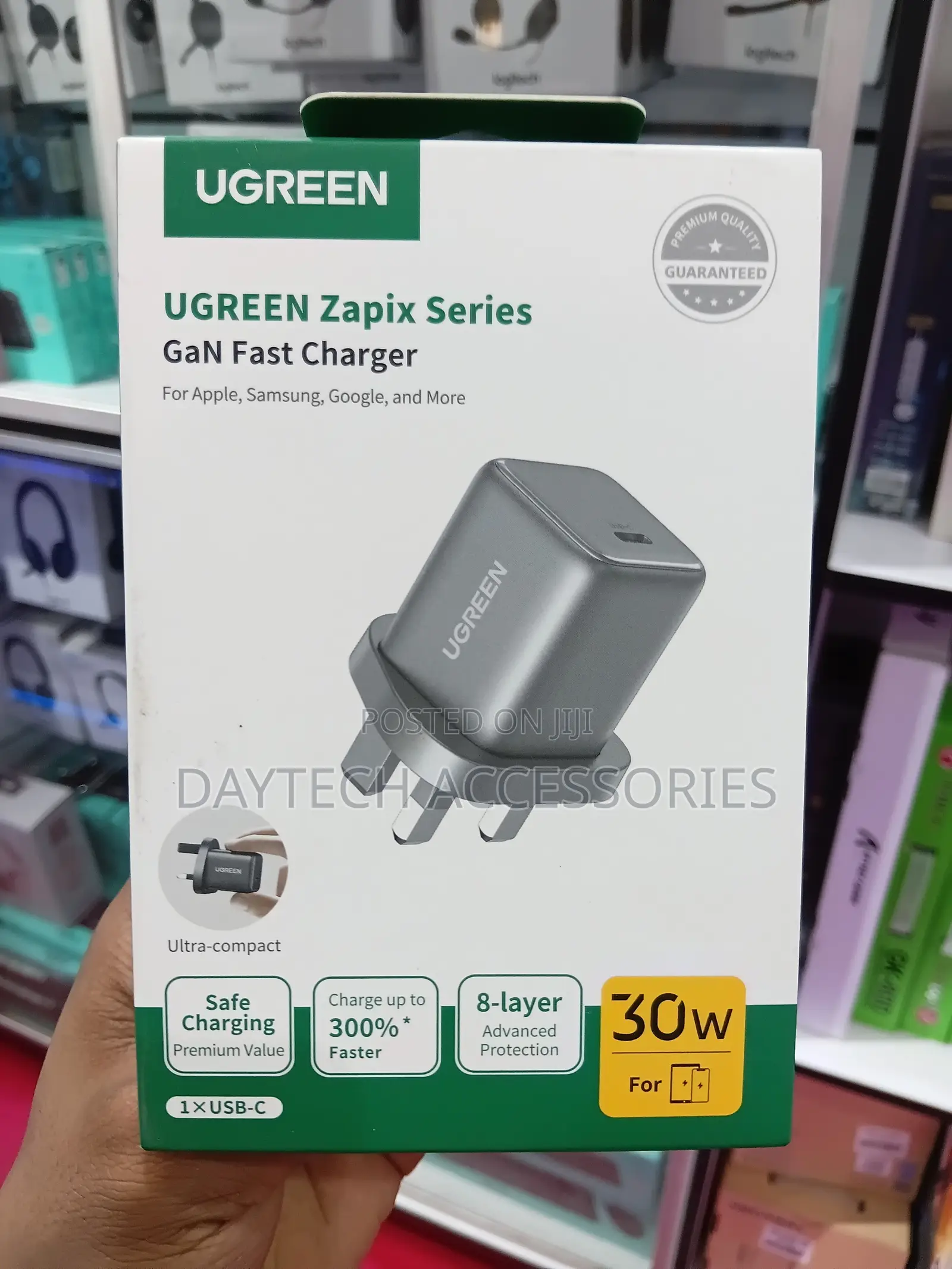 UGREEN X513 30W Fast Charger UK Single USB-C Port GaN II Technology.