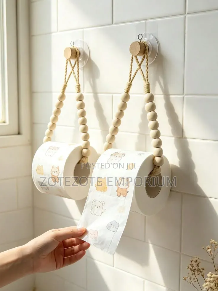 Rope Beaded Toilet Paper Holder