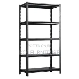 Storage Unit; Metallic Five Tiers Modern Black Storage Rack