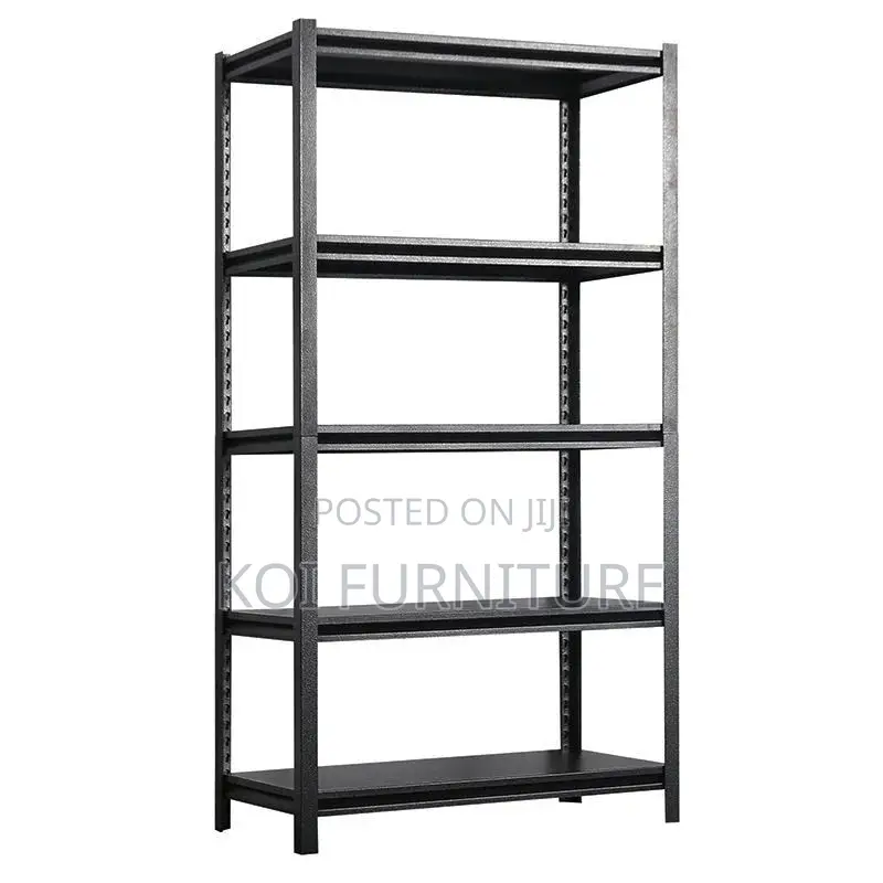 Storage Unit; Metallic Five Tiers Modern Black Storage Rack