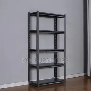 Storage Unit; Metallic Five Tiers Modern Black Storage Rack